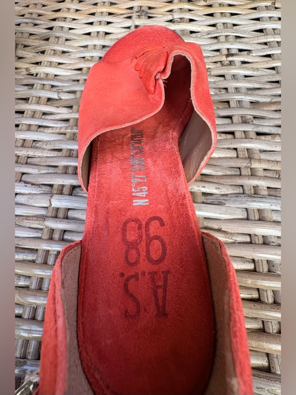 A.S.98 Women's Red Suede Open-Toe Ankle Strap Sandals in - Picture 5 of 11